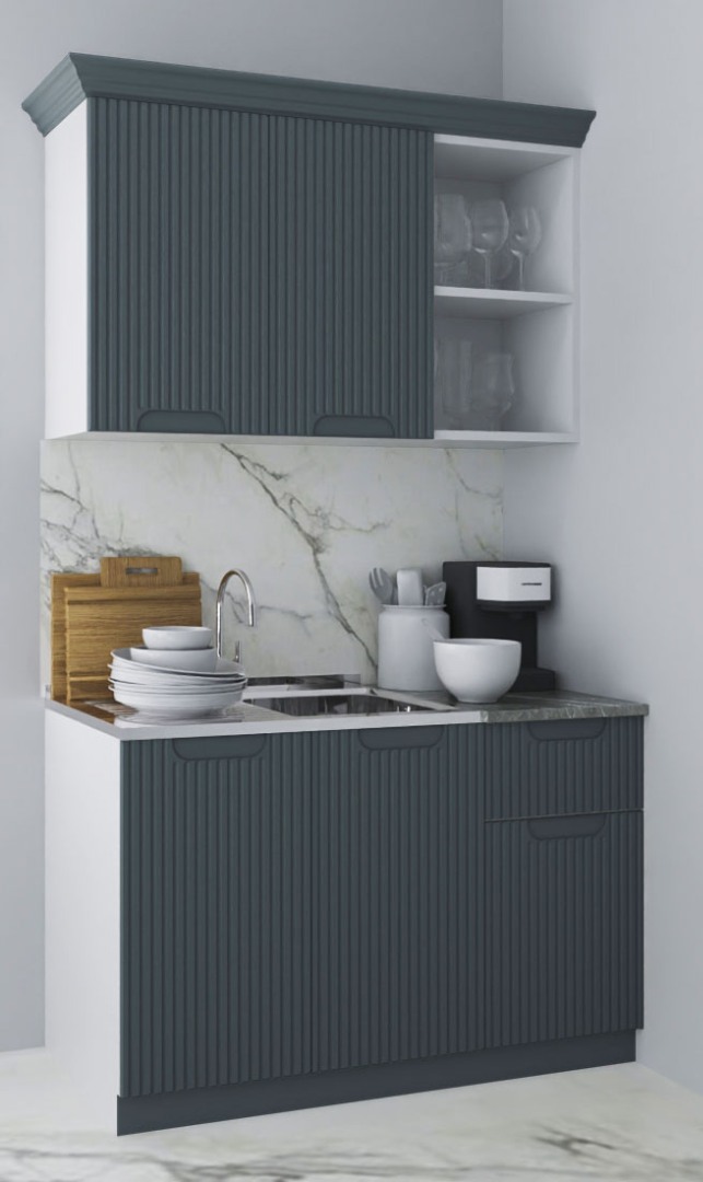 Mobilier de Bucătărie MDF Set, Space, 1 sertar, 120cm, Antracit