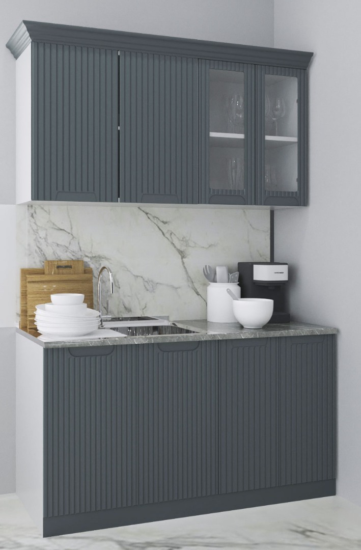 Mobilier de Bucătărie MDF Set, Space, 140cm, Antracit