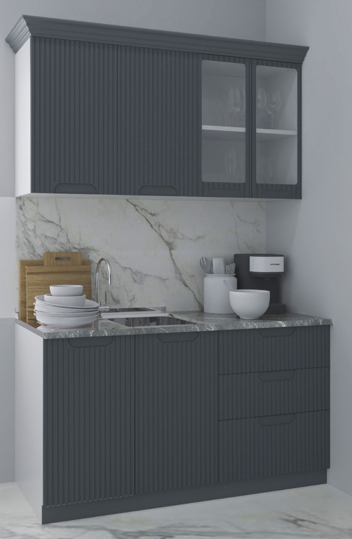 Mobilier de Bucătărie MDF Set, Space, 140cm, Antracit