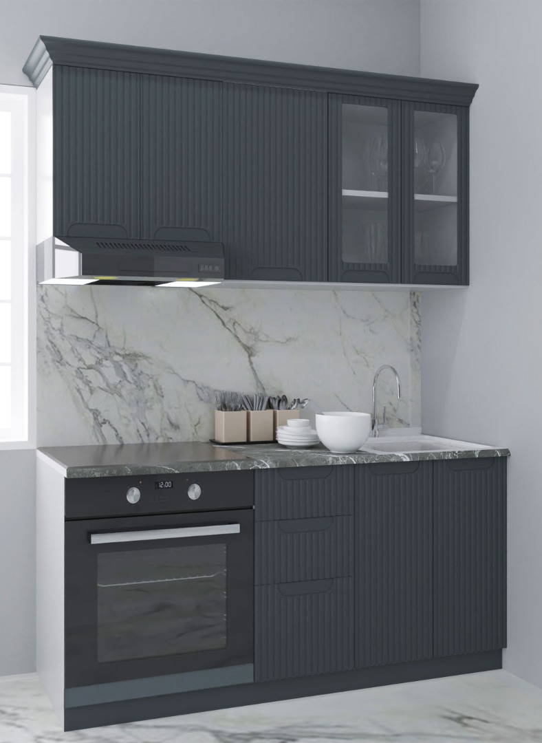 Mobilier de Bucătărie MDF Set, Space, 160cm, Antracit