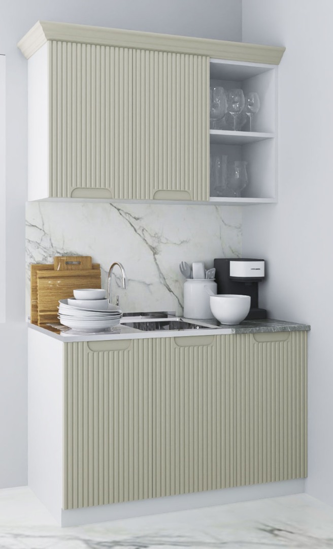 Mobilier de Bucătărie MDF Set, Space, 120cm, Crem