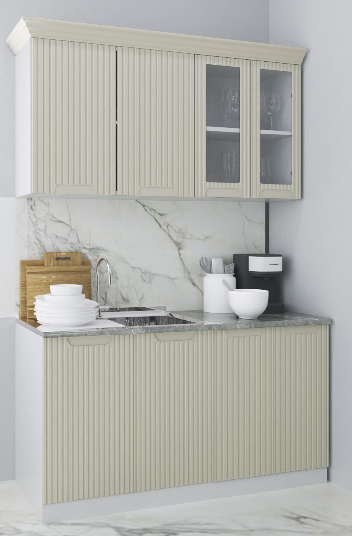 Mobilier de Bucătărie MDF Set, Space, 140cm, Crem