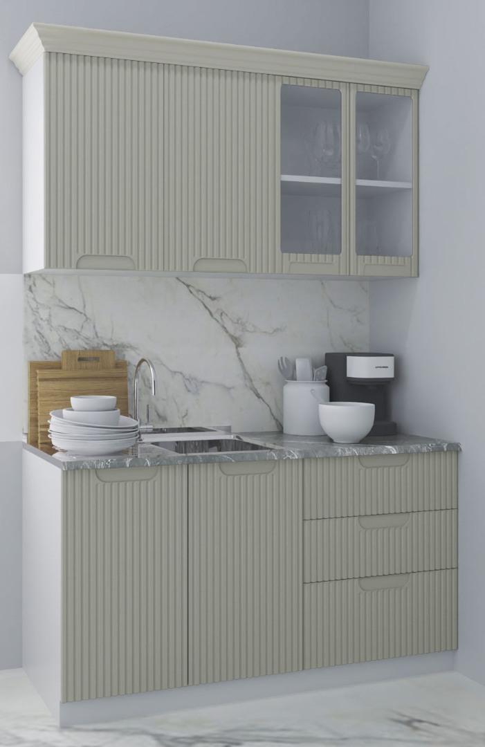 Mobilier de Bucătărie MDF Set, Space, 140cm, Crem