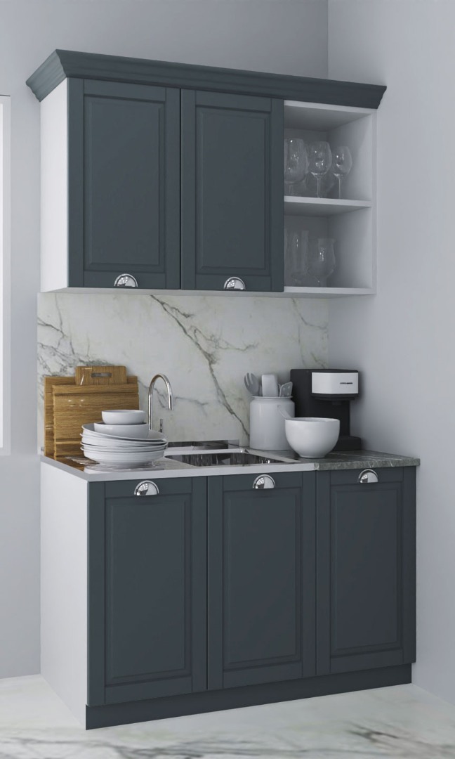 Mobilier bucătărie MDF Set, Square, 120cm, Antracit